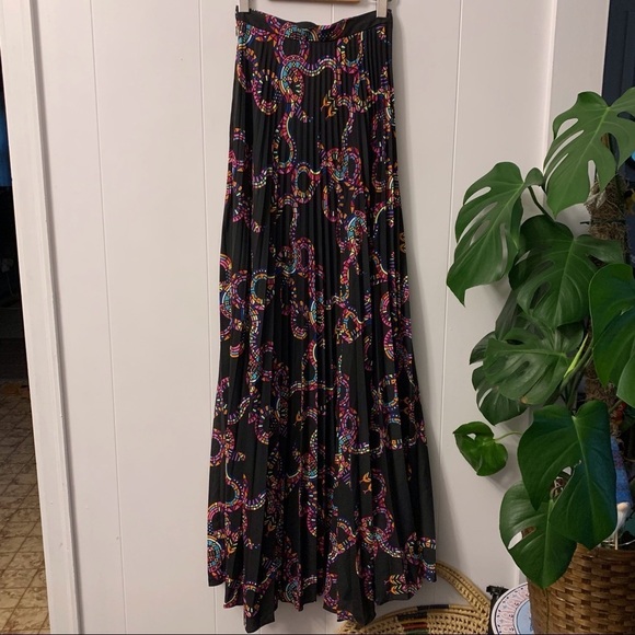 Mara Hoffman Snake Print Maxi Skirt Long Designer Boutique Rare Pleated Pattern - Picture 7 of 14
